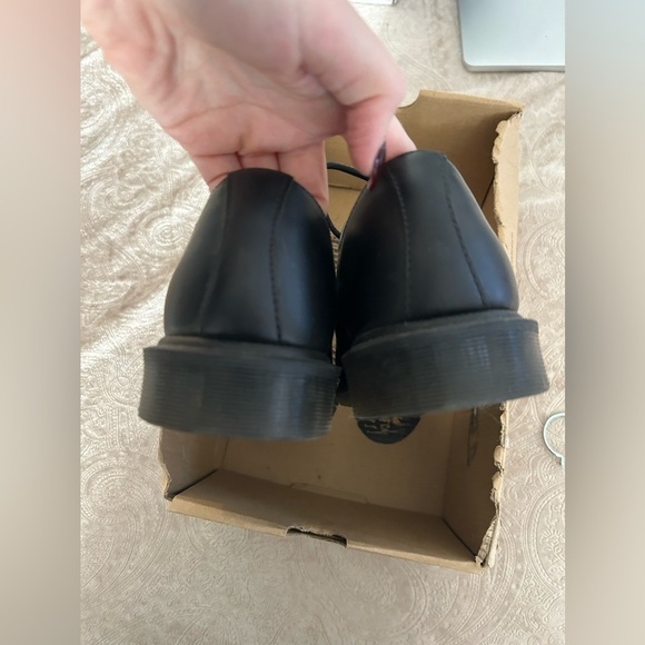 Dr. Martens Willis Black Tartan Red Plaid Leather Derby Lace Up Loafers - Picture 8 of 10